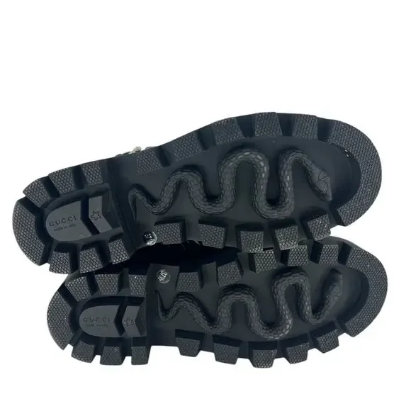 Gucci Frances Quilted Leather Combat Boots in Black - Picture 16 of 16